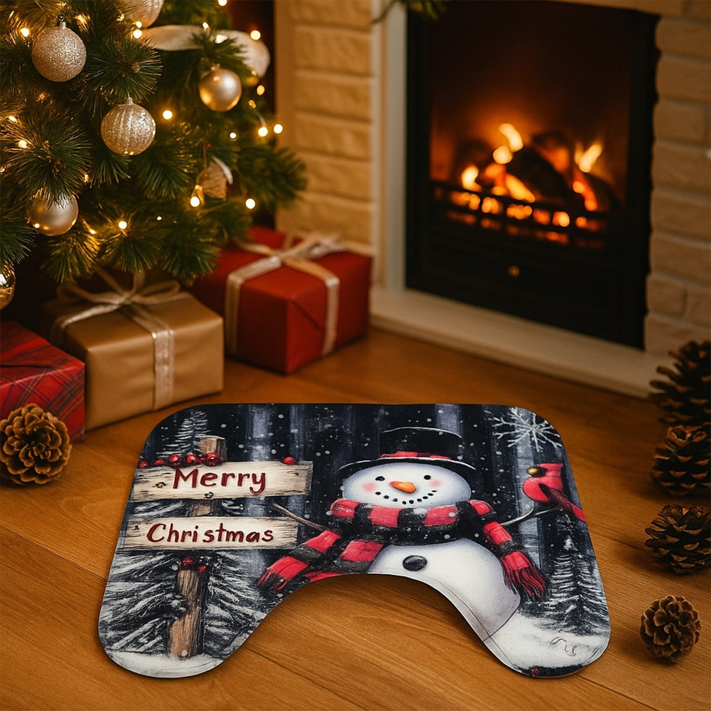 3 in 1 Christmas-Themed Bathroom Mat - (1 Set)