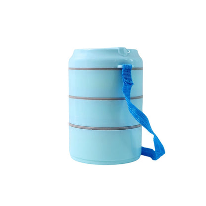 3 Layer Insulated Lunch Box Set with Handle & Strap - (Set)