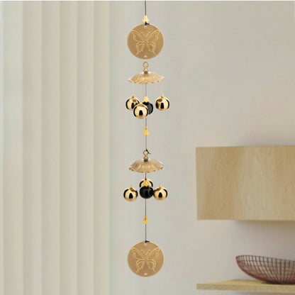 6 Bell House Decorative Hanging Wind Chimes for Home Positive Energy | Wind Chimes for Home Balcony Windows Bedroom Living Room Garden Hanging Indoor Outdoor Decoration with Sweet Sound (24 inch)